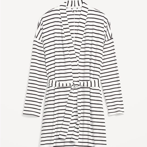 NWT Old Navy XL Blue and White Striped Soft Robe - Picture 2 of 2